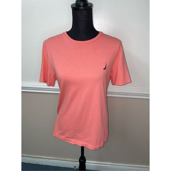 Nautica Crewneck Men’s Short Sleeve Peach Tee Shirt Size Small - Picture 1 of 6